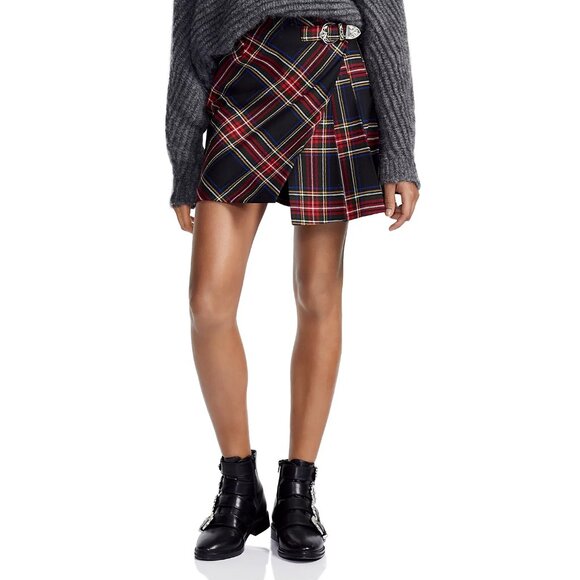 NWT Maje Judie Asymmetrical Tartan Skirt ASO Sabrina Spellman - Picture 4 of 12